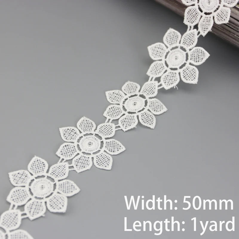 1 Yard Cotton Lace Trim Fabric – DIY Sewing & Garment Decor