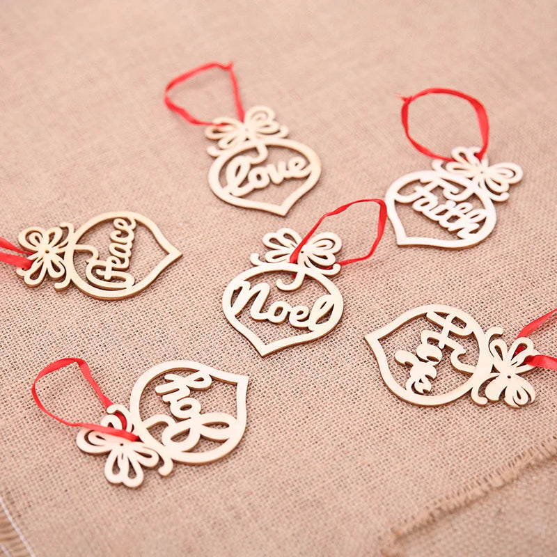 6-Pack Wooden Christmas Pendant Ornaments – DIY Holiday Decor