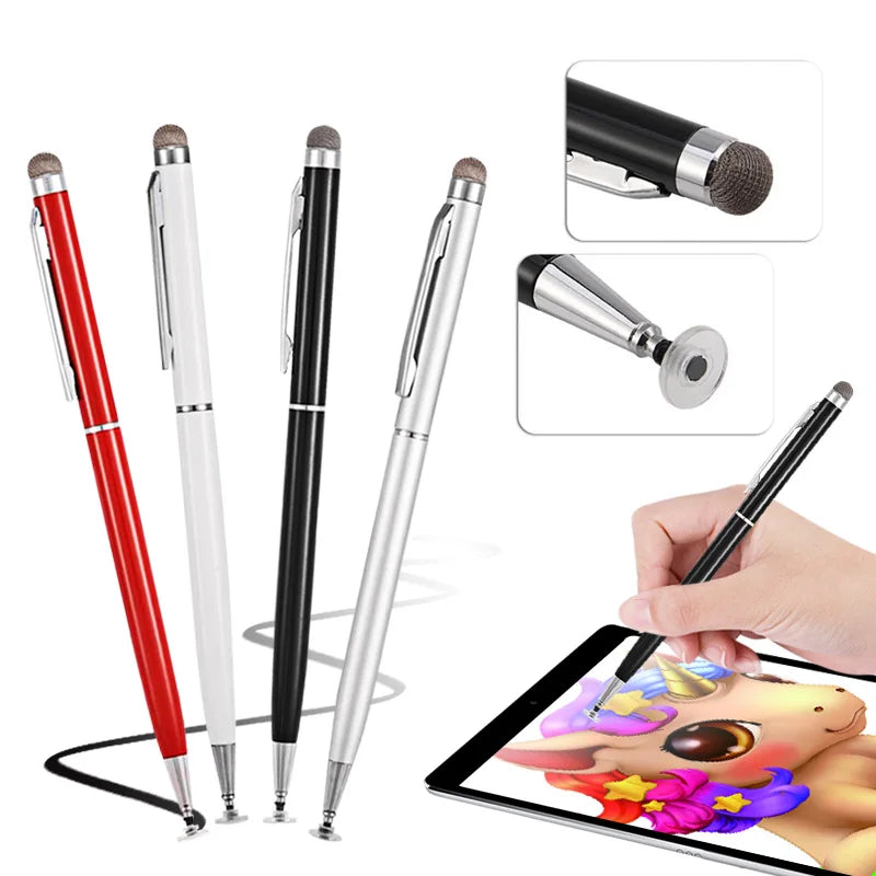 Universal 2-in-1 Stylus Pen for Tablets, iPhones & Android