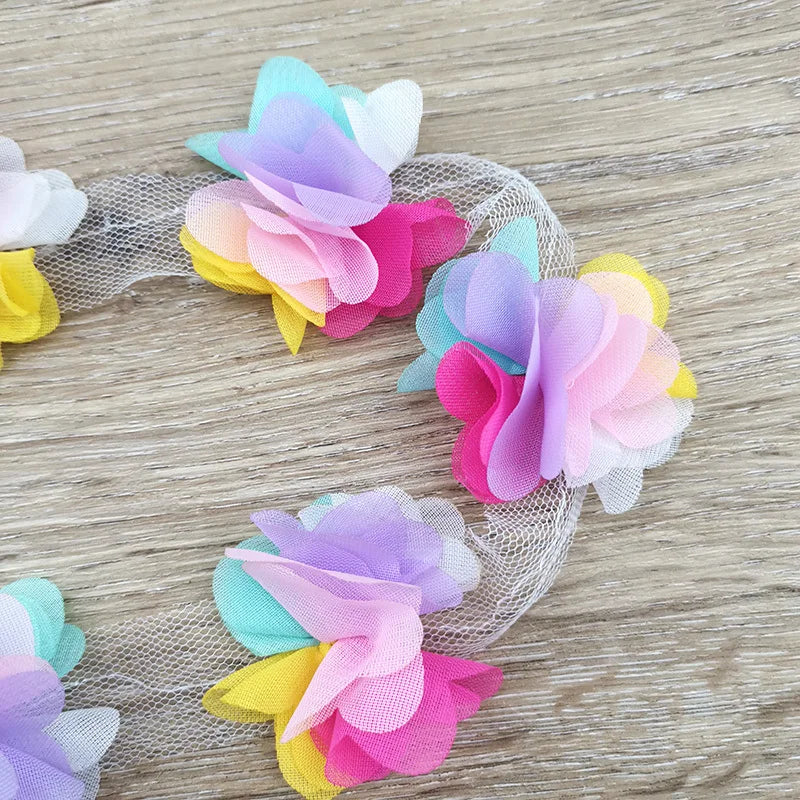 60-Piece Colorful Petal Chiffon Lace Ribbon Set – Crafts & Gifts