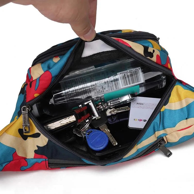 Camouflage Waist Bag – Unisex Nylon Fanny Pack & Shoulder Bag