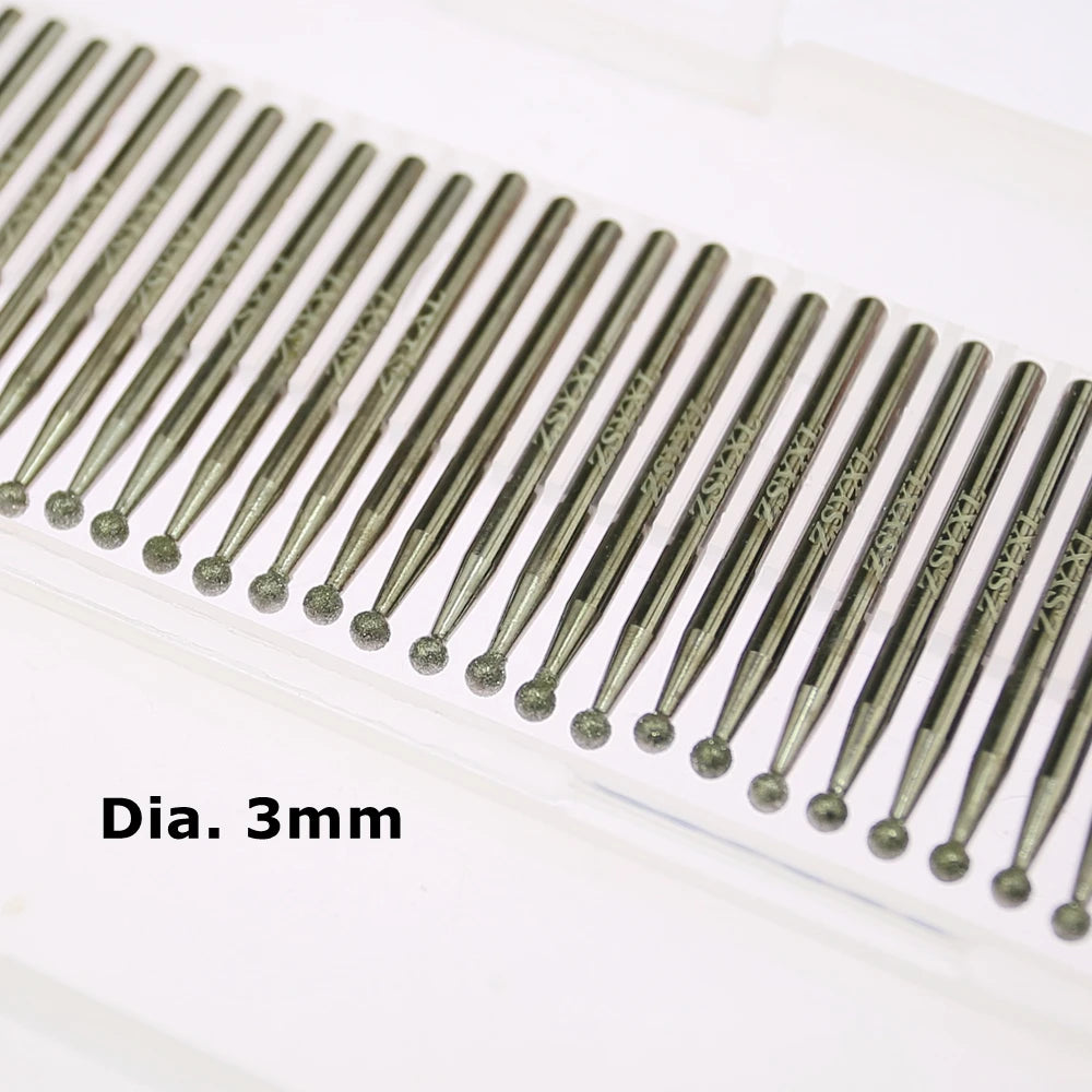 30-Piece Ball Mounted Point Grinding Heads – 2–4mm Rotary