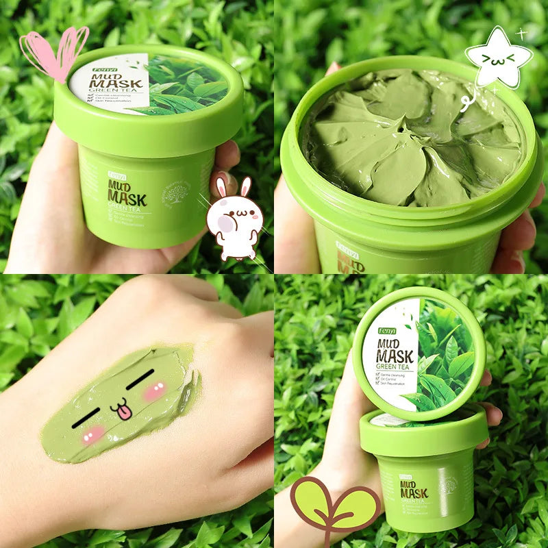LAIKOU Green Tea Mud Face Mask – Deep Cleansing & Pore Minimizing