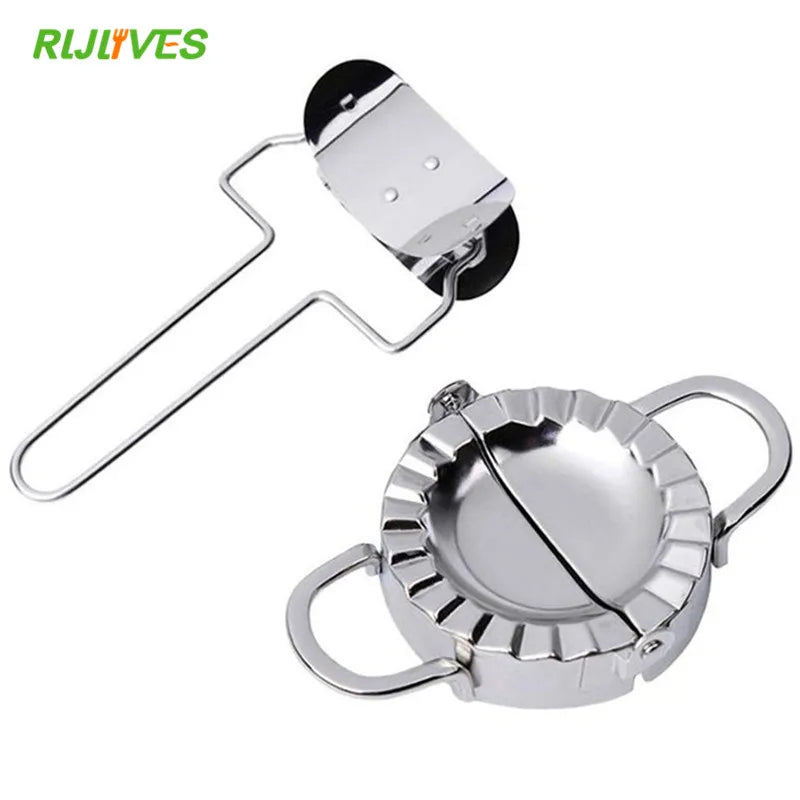 Stainless Steel Dumpling Maker Mold & Wrapper Cutter Set