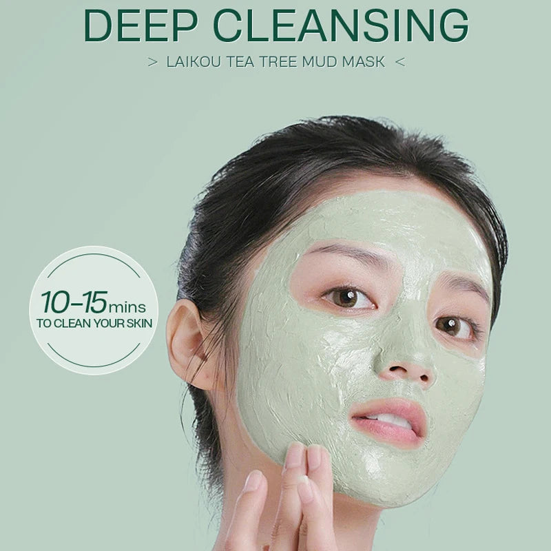 LAIKOU Tea Tree Clay Mud Mask – Deep Cleansing 12 Sachets