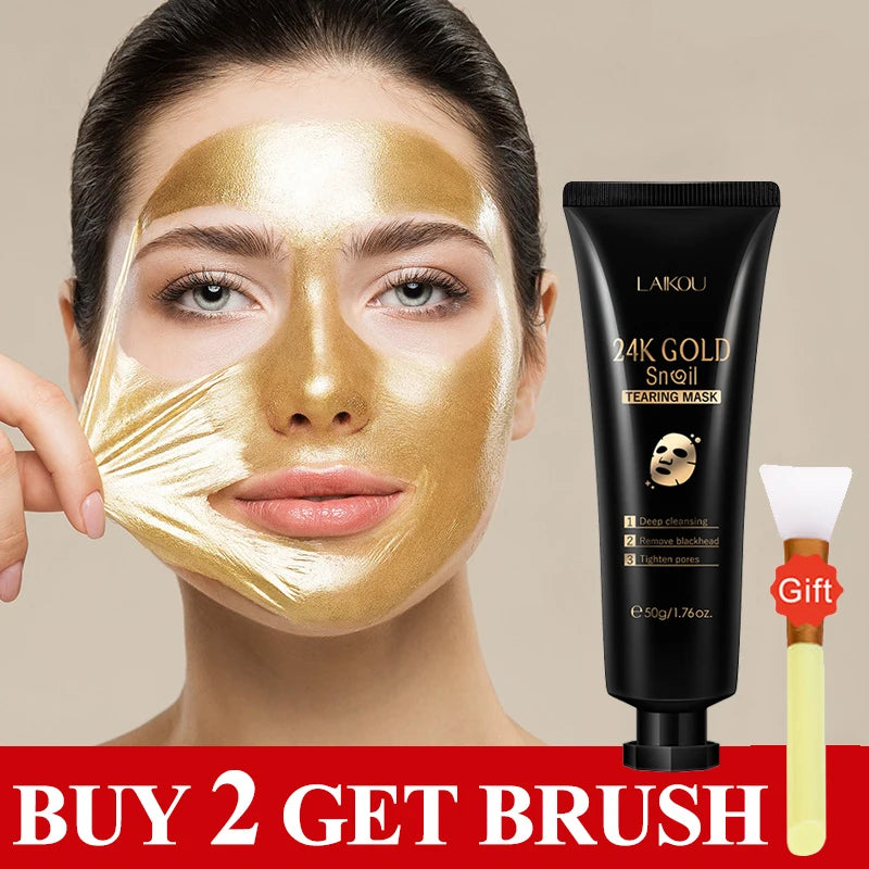 LAIKOU 24K Gold Snail Collagen Peel-Off Face Mask 50g