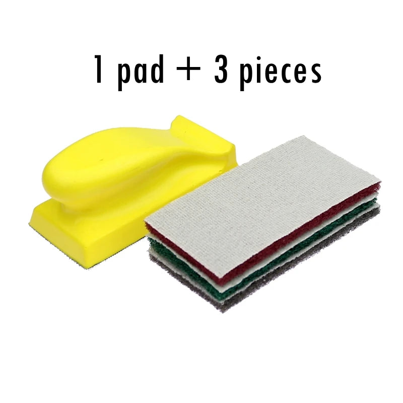 Hand Sanding Pad 70×135mm Hook & Loop Polishing Block Set
