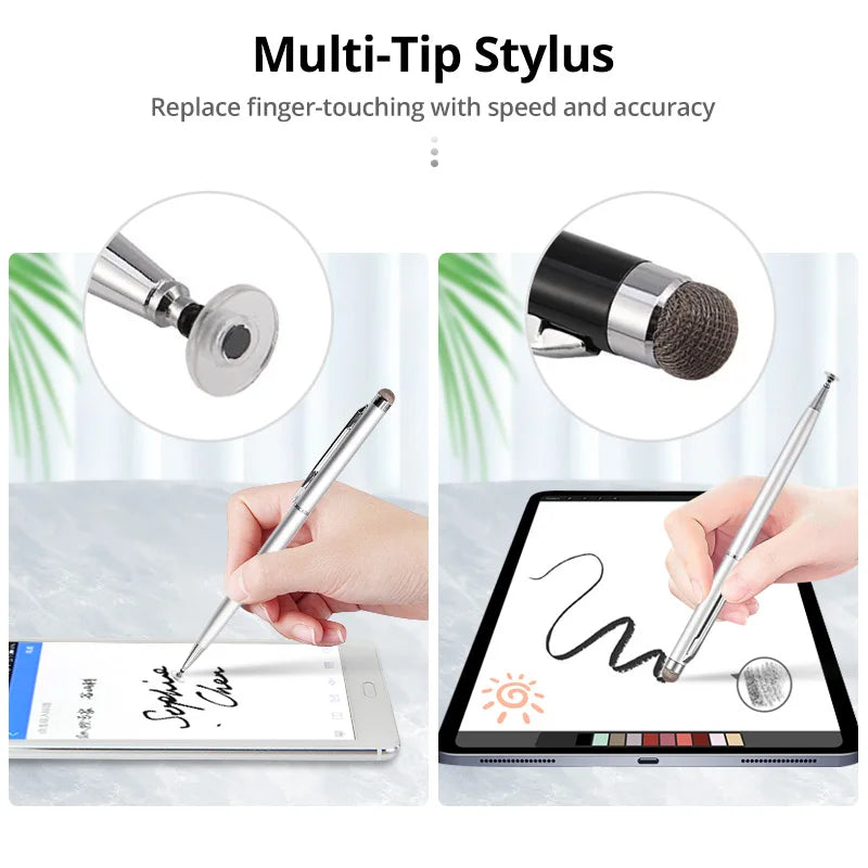 Universal 2-in-1 Stylus Pen for Tablets, iPhones & Android