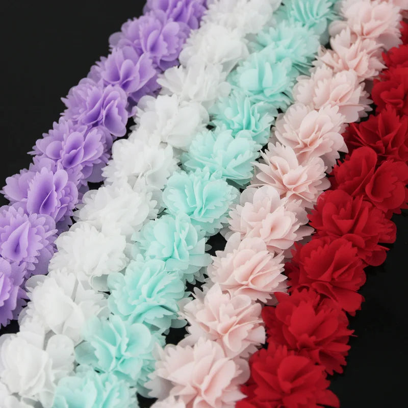 1-Meter Chiffon Lace Ribbon – Jacquard Floral Craft Trim 50mm