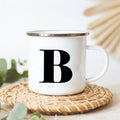 Letter Print Enamel Mug – Coffee Tea Cup Gift for Kids