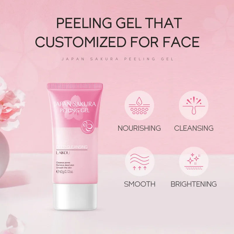 LAIKOU Sakura Peeling Gel – Exfoliating Face Scrub 60g