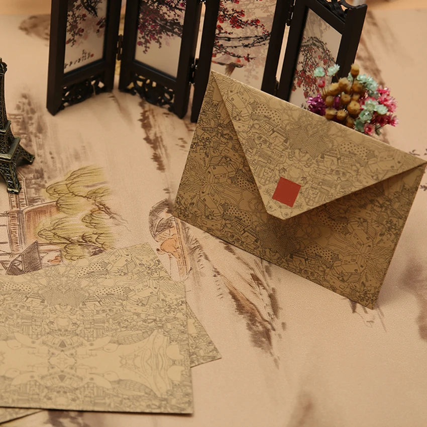 5-Pack Kraft Paper V-Flap Invitation Envelopes 154×108mm