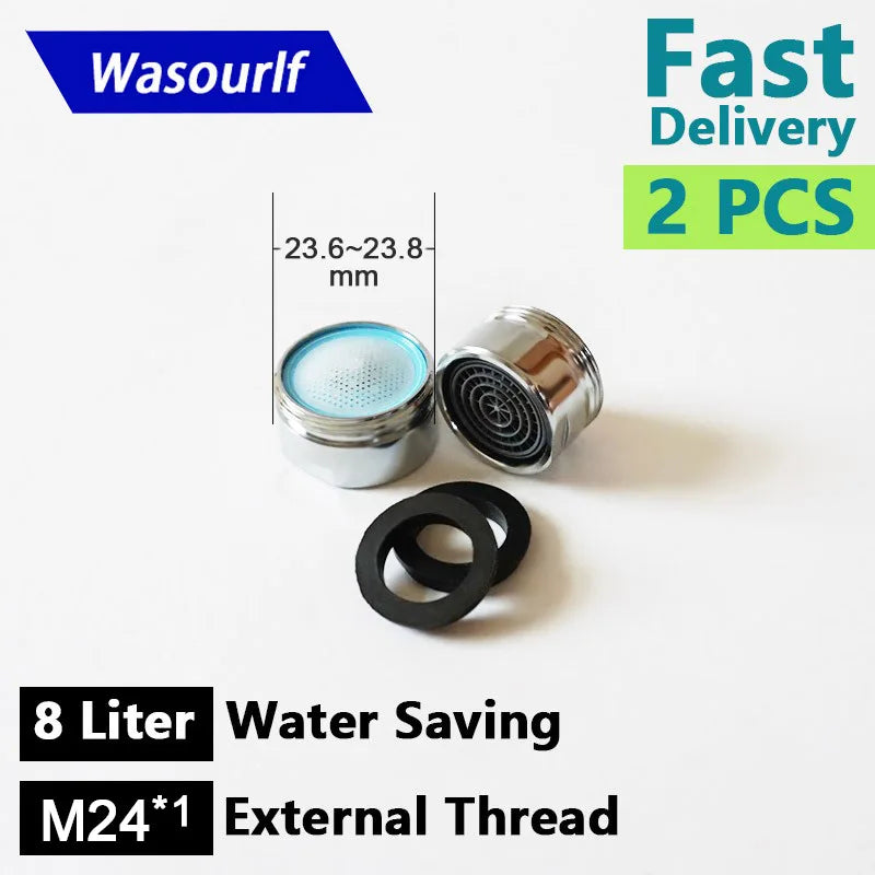 WASOURLF 2-Pack M24 Male Thread 8L Water-Saving Faucet Aerator