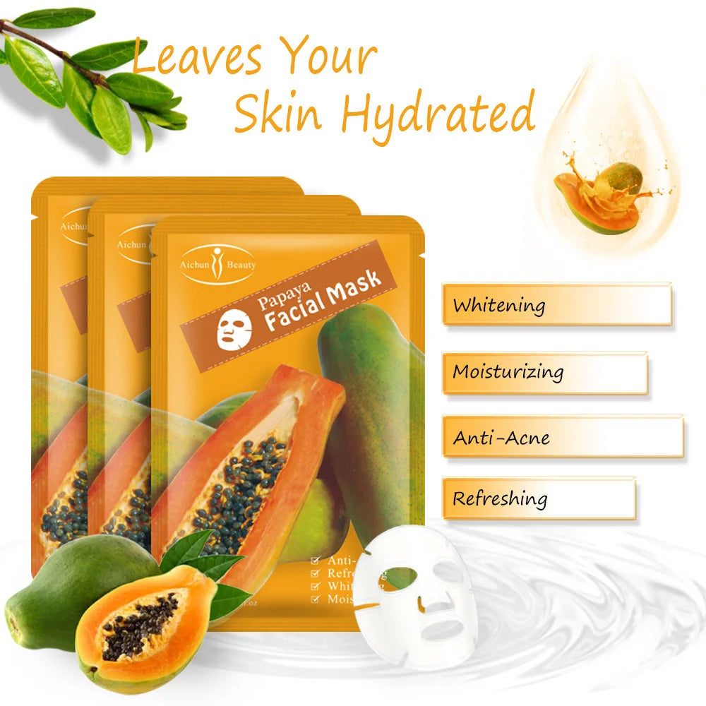 Papaya Sheet Face Mask – Moisturizing & Brightening Fabric Mask