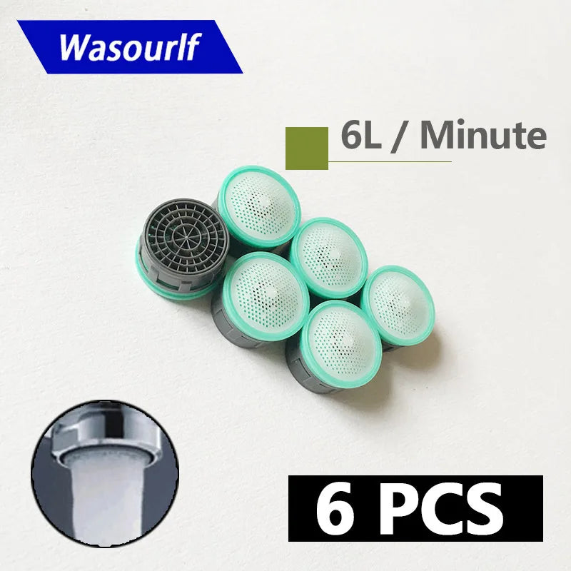 WASOURLF 6-Pack Water Saving Faucet Aerator M22 M24 Thread