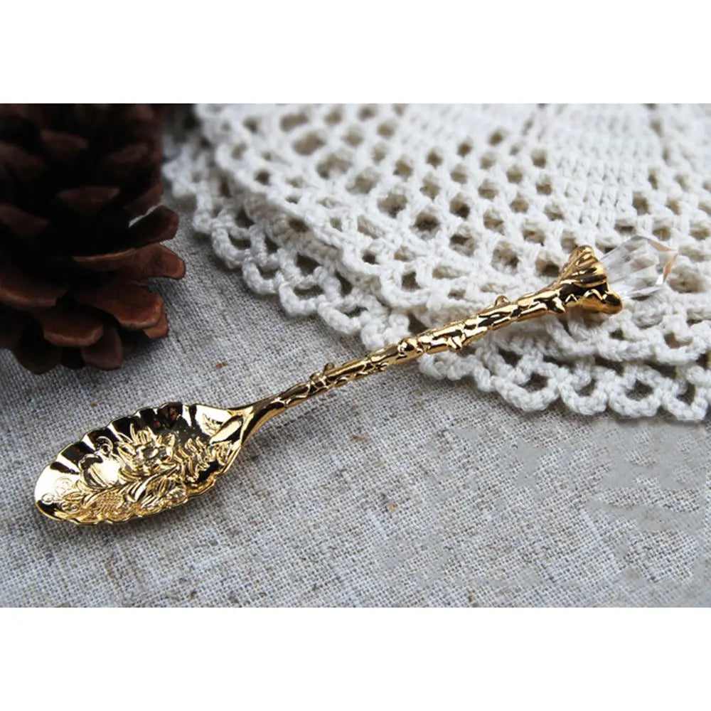 Vintage Carved Flower Teaspoon – Silver Coffee & Tea Spoon