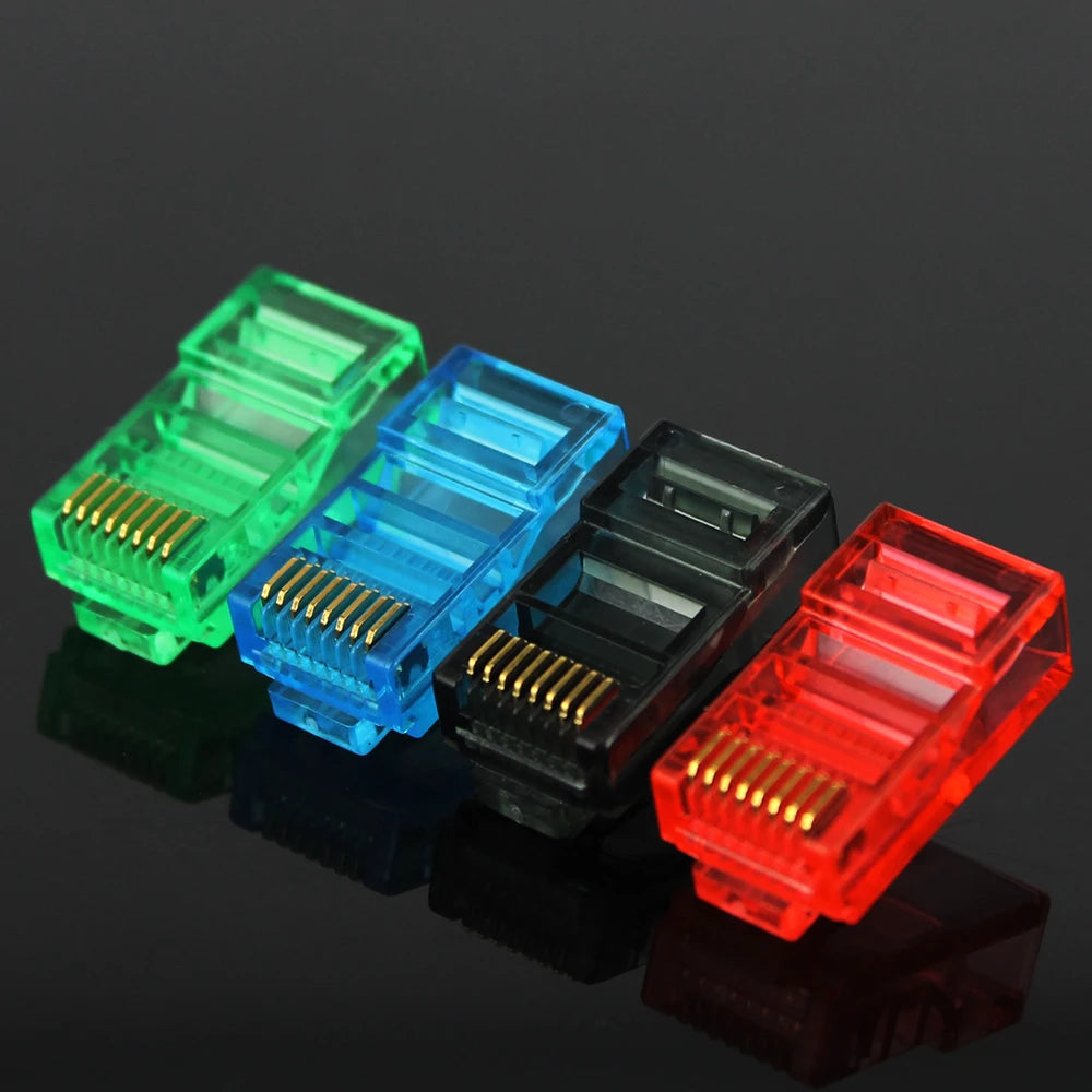 RJ45 Gold-Plated Network Connectors Cat5/Cat5e – 50 or 100 Pack