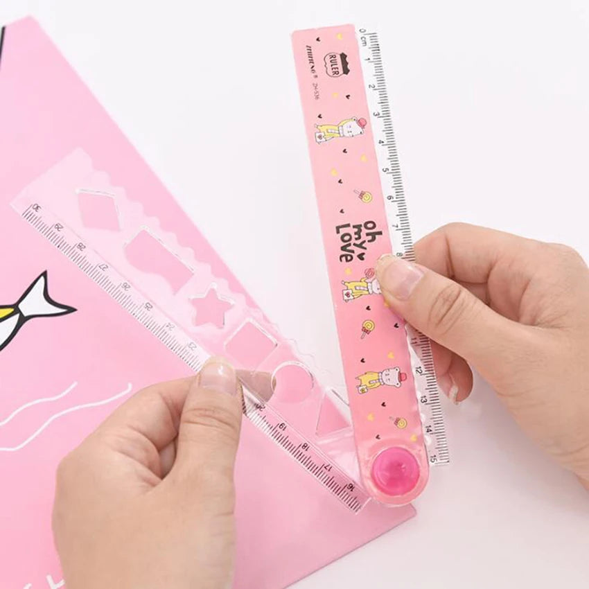 30cm Kawaii Folding Plastic Ruler – Candy Color Kids Gift