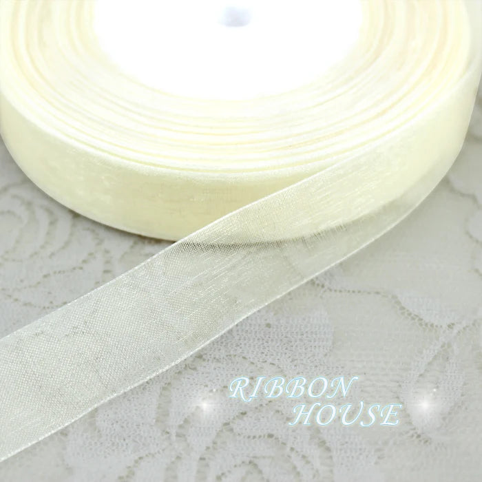 Ivory Organza Ribbon 3/4" x 50 Yards | Gift & Wedding Decor