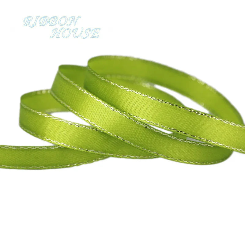 White Silver Edge Satin Ribbon 10mm – 25 Yards Craft & Gift