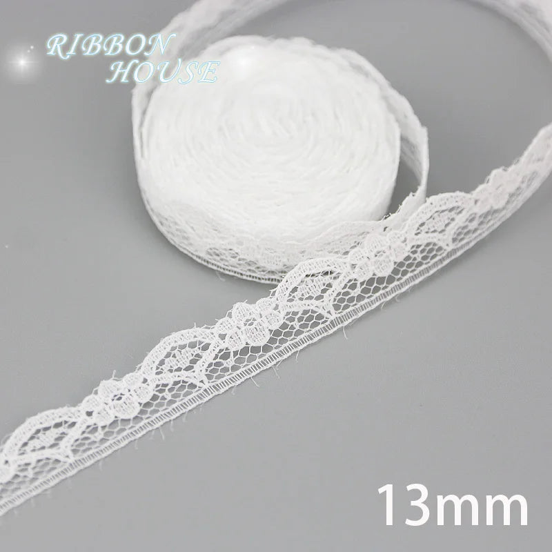 White Lace Fabric Ribbon Roll 5 Yards – 10 Mix Set
