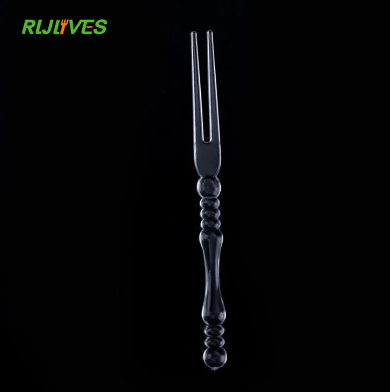 50-Pack Mini Clear Disposable Plastic Forks – Party & BBQ