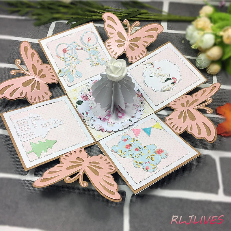 Explosion Box Metal Cutting Dies – DIY Scrapbooking Stencils