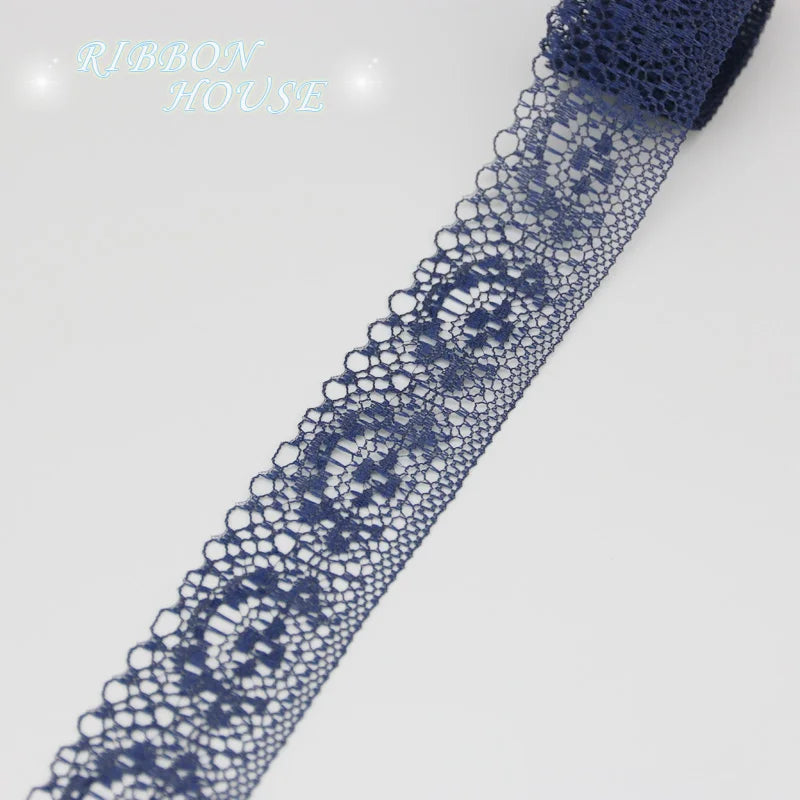 White Lace Ribbon Roll 40mm – 10 Yards Organza Fabric Trim