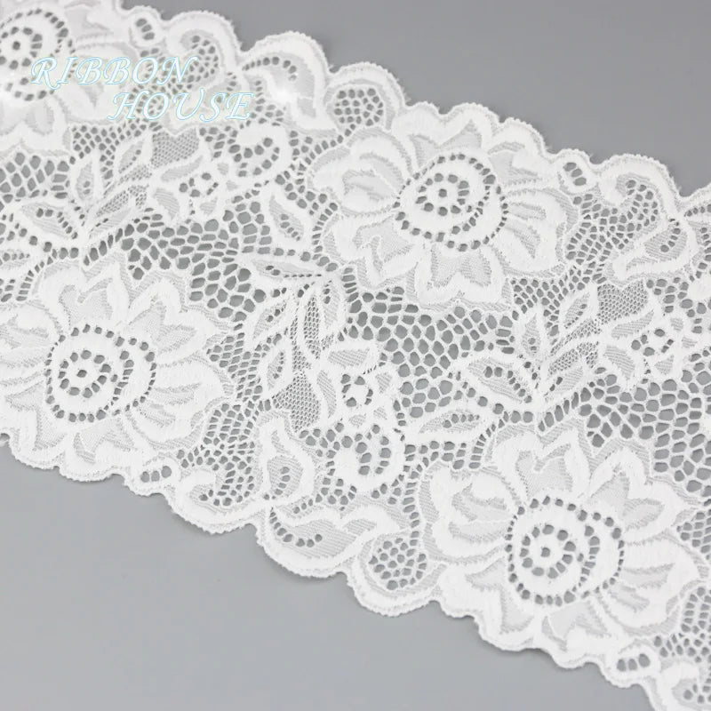3M White Elastic Lace Trim 15cm – French Hollow DIY Sewing