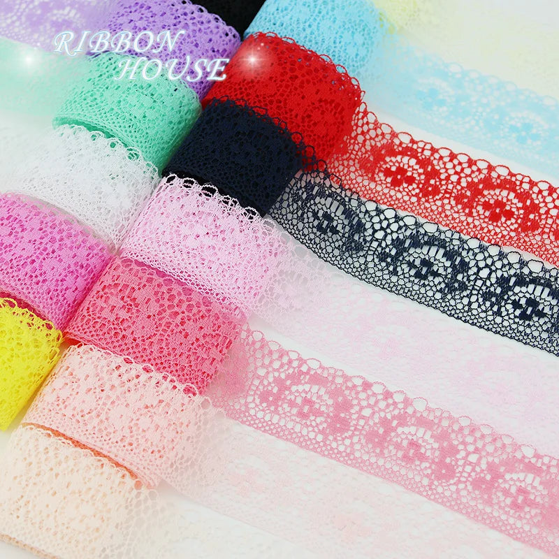 White Lace Ribbon Roll 40mm – 10 Yards Organza Fabric Trim