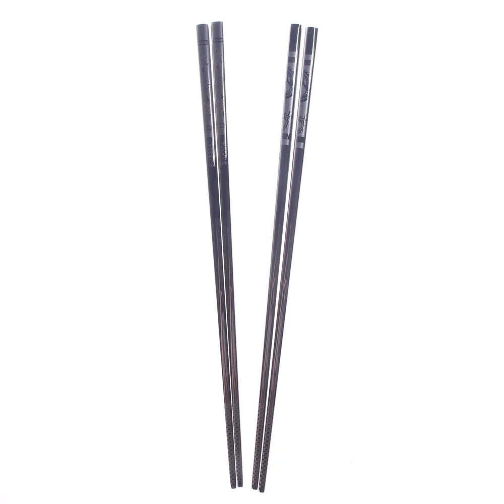 Stainless Steel Dragon & Fish Chopsticks | Non-Slip Sushi Set