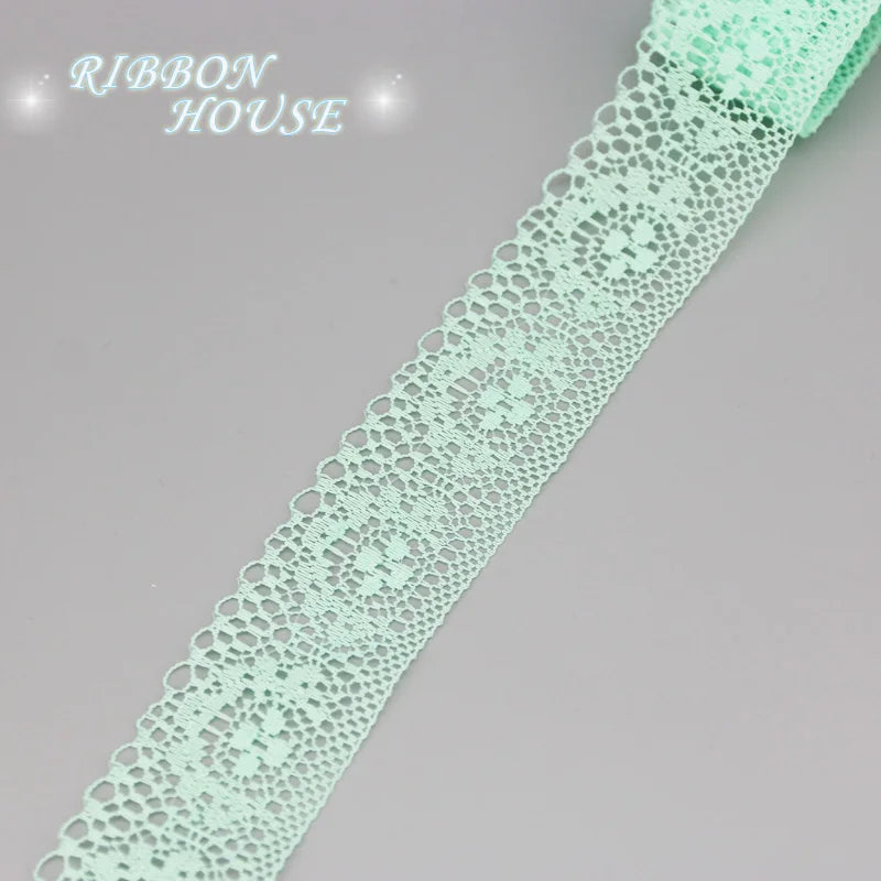 White Lace Ribbon Roll 40mm – 10 Yards Organza Fabric Trim