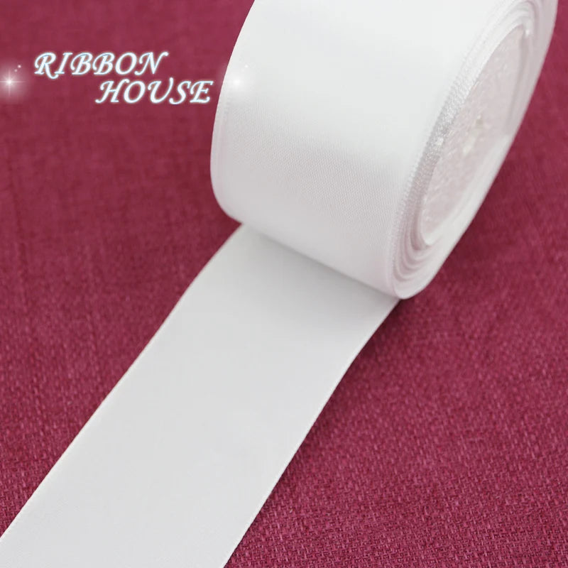 White Single Face Satin Ribbon 25 Yards – Gift & Craft Wrap