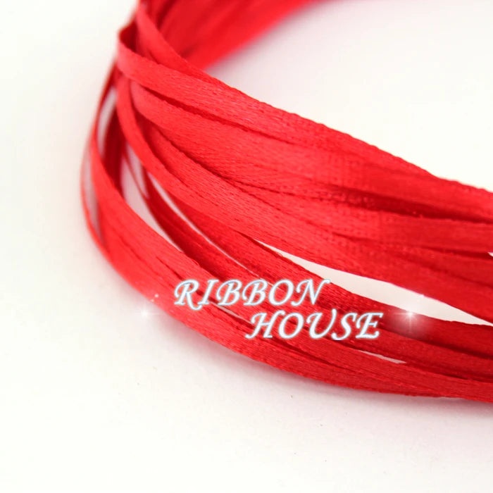 40M Red 3mm Single Face Satin Ribbon – Gift & Christmas Craft
