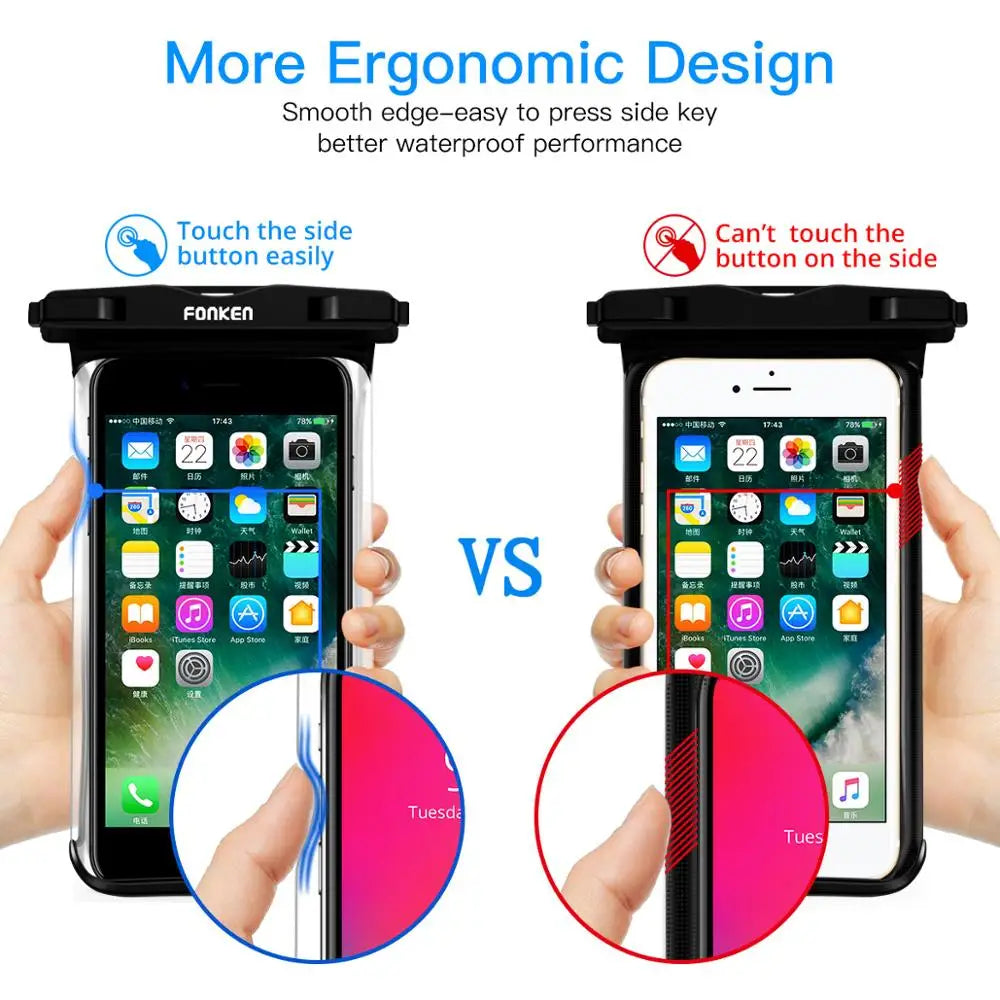 FONKEN IPX8 Waterproof Phone Pouch – Universal Dry Bag 6.5"