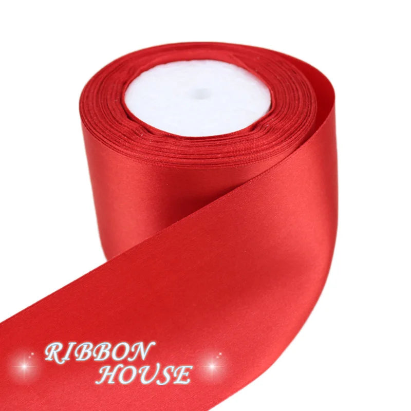 Red Satin Ribbon 3" Wide 25 Yards – Single Face Gift & Craft