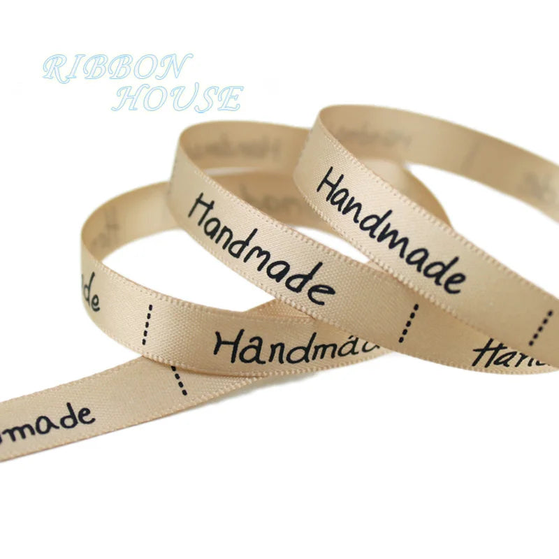 25 Yards 10mm White Printed Satin Ribbon – Gift Wrap & Crafts