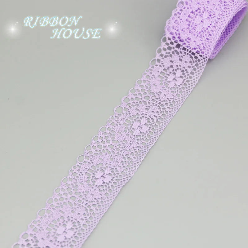 White Lace Ribbon Roll 40mm – 10 Yards Organza Fabric Trim