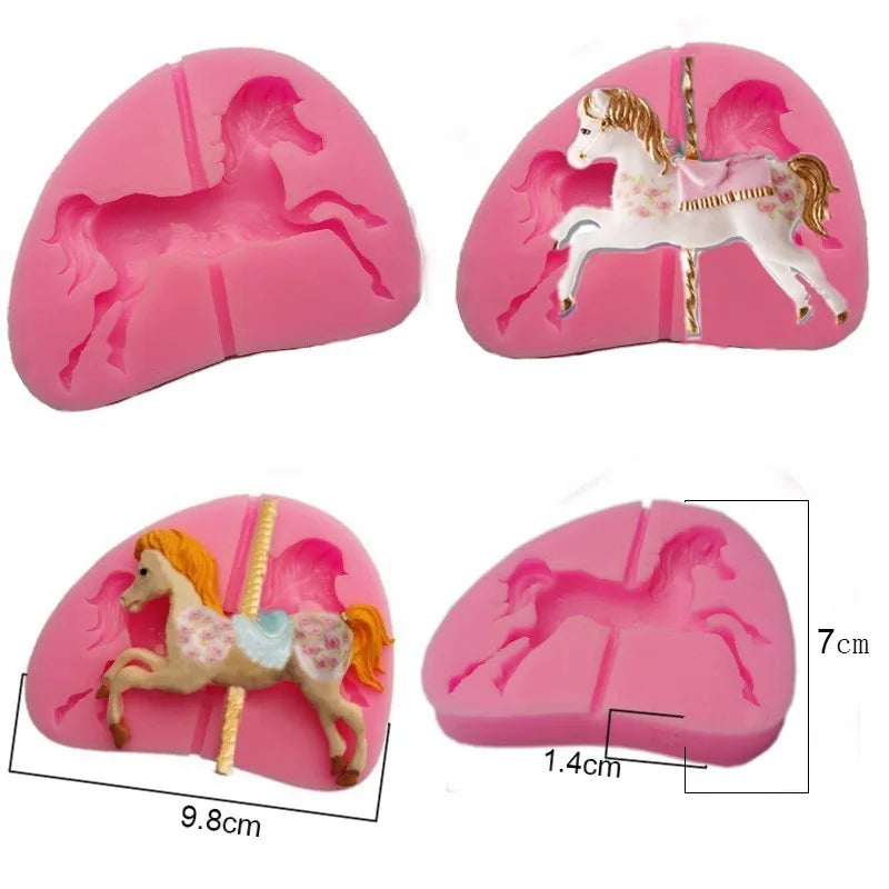 Carousel Horse 3D Silicone Fondant Mold – Cake & Candy