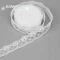 White Cotton Lace Ribbon Trim – 5 Yards | 15mm Jacquard