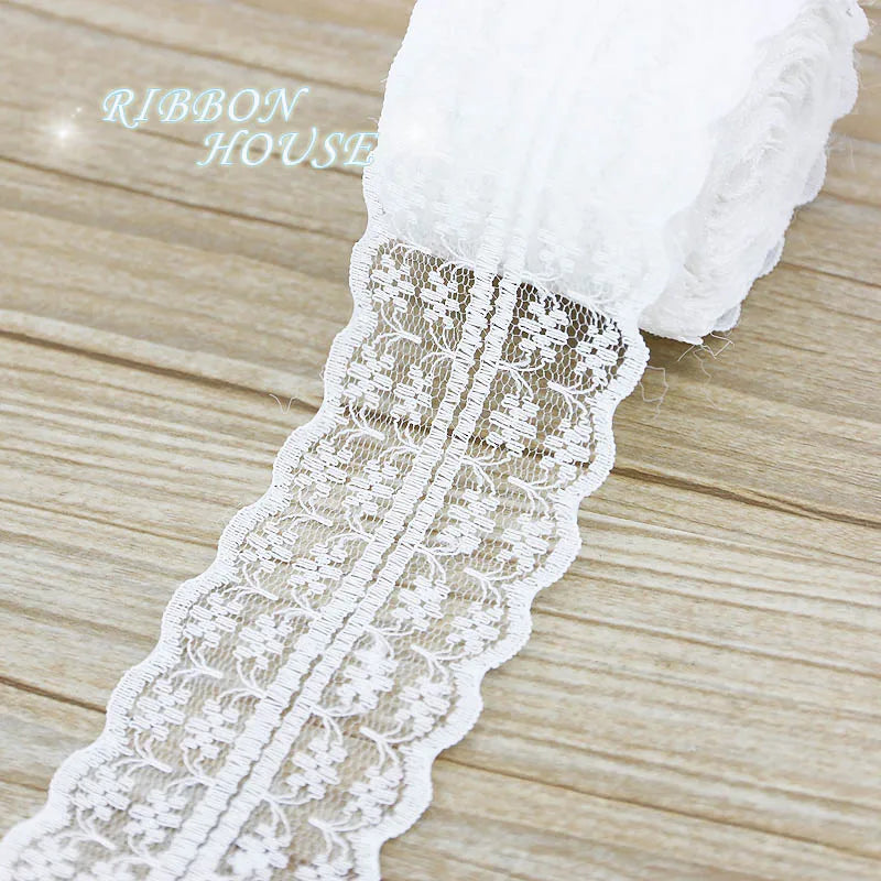 White Lace Organza Ribbon 5 Yards – Gift & Wedding Craft Decor