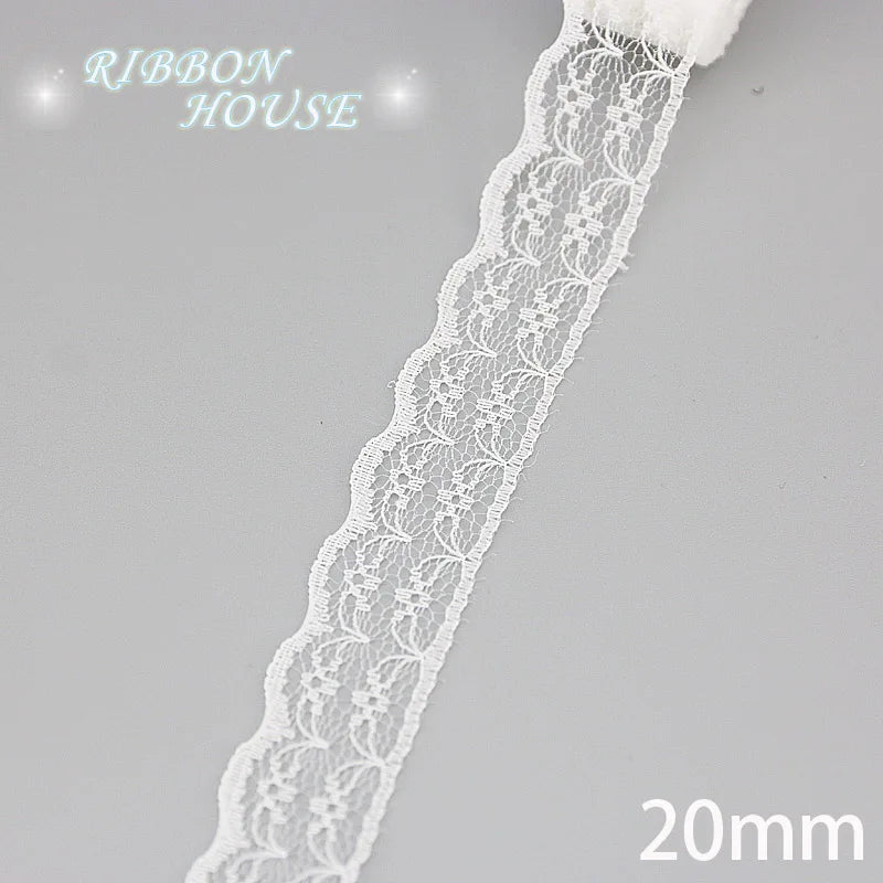 White Lace Fabric Ribbon Roll 5 Yards – 10 Mix Set