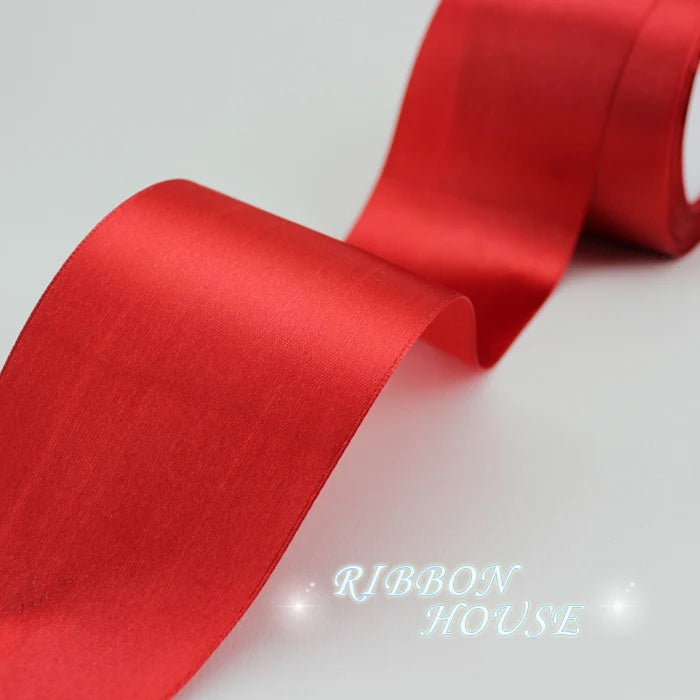 Red Satin Ribbon 3" Wide 25 Yards – Single Face Gift & Craft