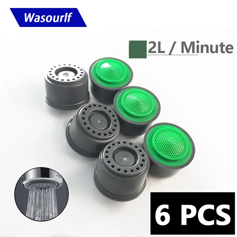 6-Pack Water Saving Faucet Aerator Cores M22 Thread 2L/Min