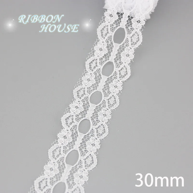 White Lace Fabric Ribbon Roll 5 Yards – 10 Mix Set