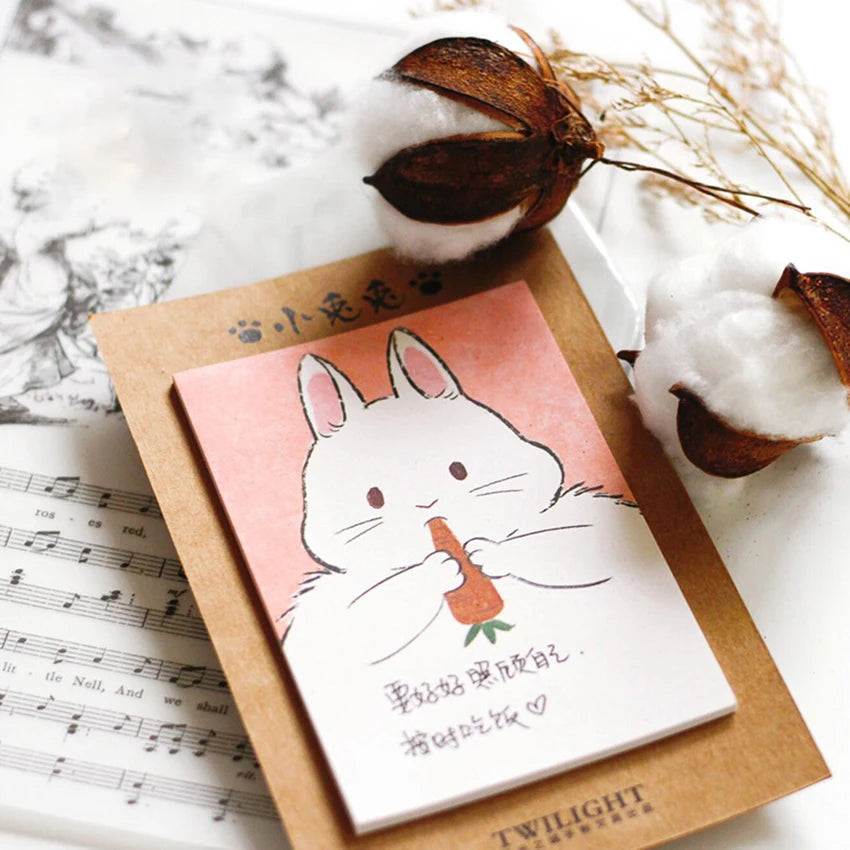 Cute Cat Cartoon Sticky Notes Memo Pad – 30 Sheets