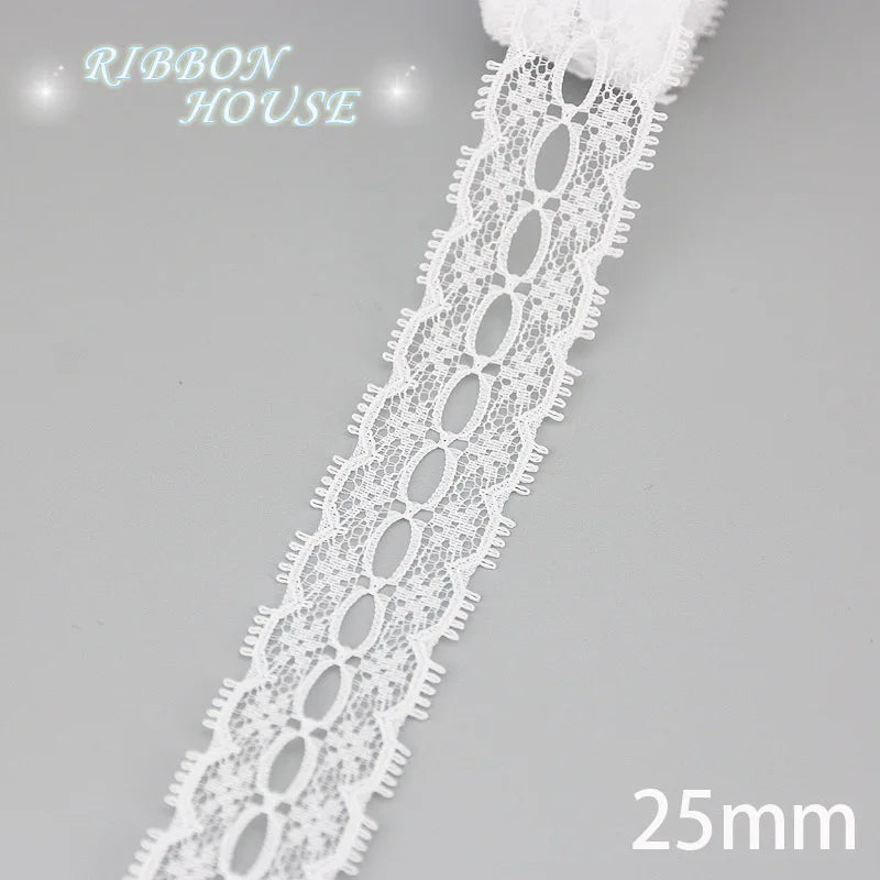 White Lace Fabric Ribbon Roll 5 Yards – 10 Mix Set