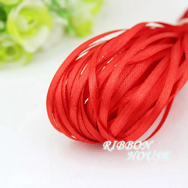 40M Red 3mm Single Face Satin Ribbon – Gift & Christmas Craft
