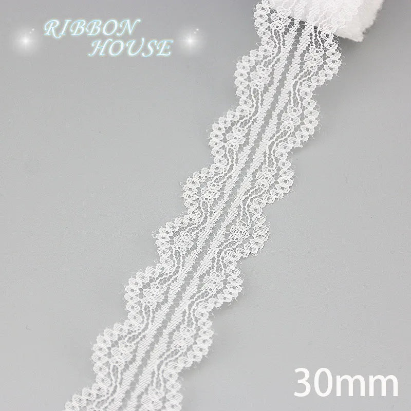 White Lace Fabric Ribbon Roll 5 Yards – 10 Mix Set