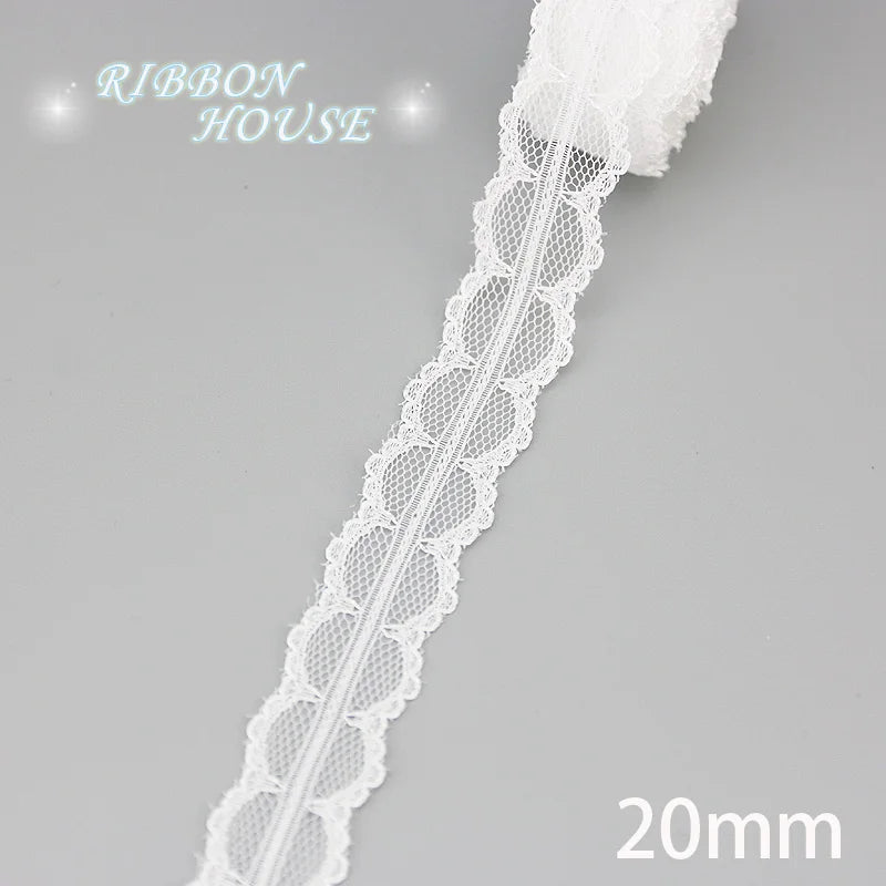 White Lace Fabric Ribbon Roll 5 Yards – 10 Mix Set